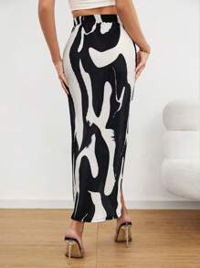 SHEIN Privé In Xếp li Váy quấn Với Xoắn Nút eo - Nhiều màu - Xem 2