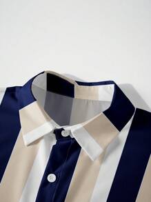 Manfinity Dauomo Men Striped Print Shirt - Yellow - View 3