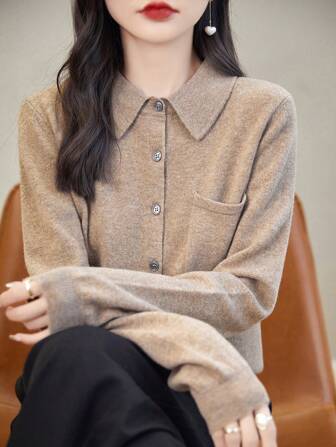 New Arrival Women's Cardigan, 100% Wool, Soft And Lightweight, Thin Coat For Autumn And Winter, Luxurious Wool Sweater