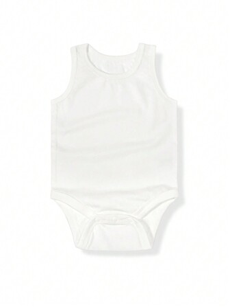 男嬰素色背心連體衣