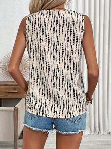 EMERY ROSE Blouse Imprimée Sans Manches À Col En V Pour Femme