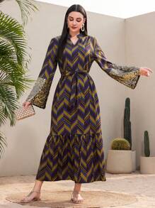 Al Najma 女士幾何圖案亮片拼接裙 - 彩色 - 查看 1