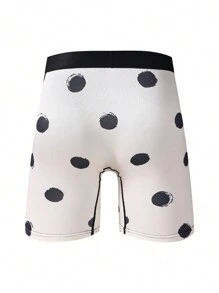 男士圓點印花緊身內褲 - 杏色 - 查看 2