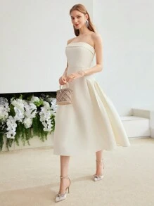 MOTF PREMIUM WOVEN A-LINE TUBE DRESS
