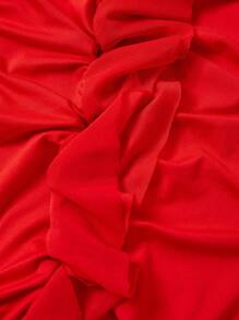 Flirla Plus Size Women'S Ruffled Halter Neck Tie Dress