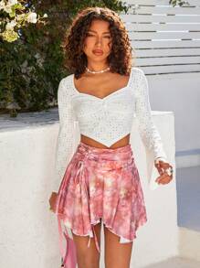 Soleia Ladies' Pleated Tie-Dye Skirt With Elastic Waist - Multicolor - View 7