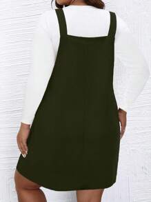 Celure Talla grande Vestido overol unicolor sin camiseta