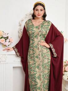 Al Najma 女式土耳其長款襯衫,植物刺繡款式 - 彩色 - 查看 5