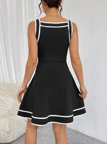 Firerie 對比綁定裙 - 黑色 - 查看 6