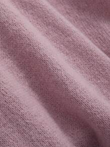 DAZY Women's Two Pieces Set- Solid Color Loose Fit Long Sleeve Sweater And Long Pleated Skirt - Pink - View 6