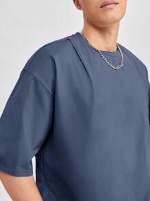 SWAVVY Loose Fit Men's Oversized Knit Casual T-Shirt, Summer