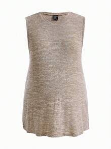 SHEIN Maternity Split Hem V-Neck Tank Top - Multicolor - View 7