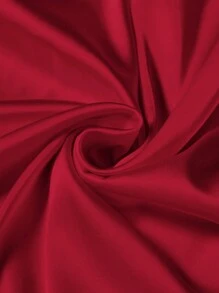 SHEIN MOD Vintage Slim-Fit Shirred Jacquard Plus Size Cami Dress - Burgundy - View 3