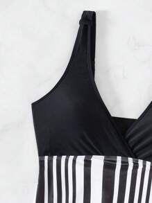 Swim Lushoire Bộ đồ bơi tankini và quần short sọc mùa hè cho nữ Carnival - Đen và trắng - Xem 7