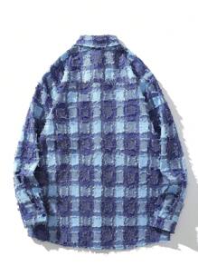 Men's Long Sleeve Brushed Plaid Shirt Jacket