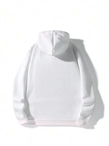 Manfinity Hypemode Men'S Kangaroo Pocket Hoodie With Portrait Print - White - View 2