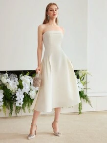 MOTF PREMIUM WOVEN A-LINE TUBE DRESS