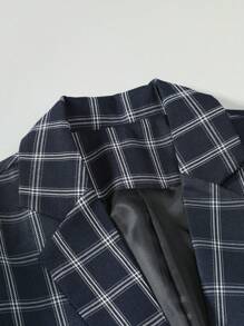 Manfinity Mode Men's Plus Size Checked Single Button Suit Jacket