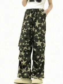 Camouflage Cargo Pants For Teenage Girls - Army Green - View 5