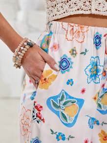 GENKIRA 花卉印花女款長褲 - 彩色 - 查看 6