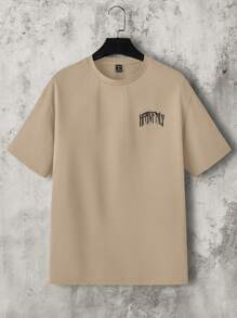 Manfinity VCAY T-shirt estiva casual con stampa a lettere di gesti