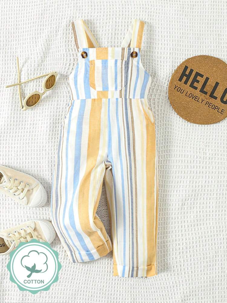 Baby Boy's Spring/Summer Inspired Colorful Striped Conservative Yet Elegant Daily Casual Jumpsuit