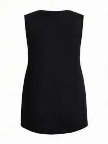 SHEIN Maternity Split Hem V-Neck Tank Top - Multicolor - View 11