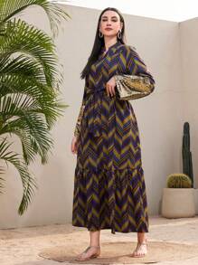 Al Najma 女士幾何圖案亮片拼接裙 - 彩色 - 查看 3