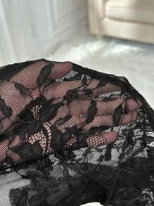 SHEIN ICON Pantalones Transparentes De Encaje Estilo Y2k Con Cintura Baja