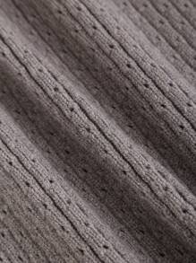 SHEIN Unity Women's Sleeveless Knitted Top With Hollow Out Front - Dark Grey - View 5