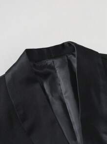 Manfinity Mode Men's Plus Size Shawl Collar Long Sleeve Suit Jacket And Pants Set - Black - View 5