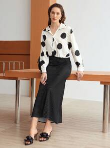 MOTF PREMIUM WOVEN LIGHTWEIGHT POLKA DOT PRINTED BLOUSE - Multicolor - View 9