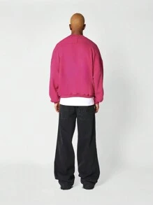 SUMWON Sudadera oversize con estampado gráfico frontal - Rosa Fucsia - Ver 5