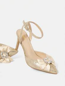 Women'S Fashionable High Heels With Bow Decoration