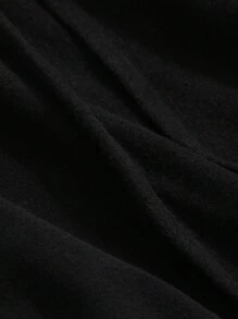 DAZY 合身長袖t恤,配搭嵌縫飾邊、燕尾袖及開叉領線設計 - 黑色 - 查看 7