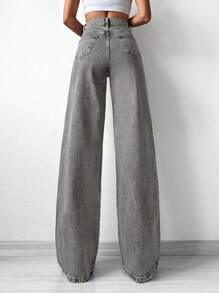 EURMUSE Straight Leg Jeans - Dark Wash - View 2