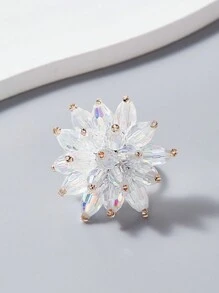 SHEIN Belle Anillo De Bola De Flor Hecho A Mano De Moda - Blanco - Ver 6