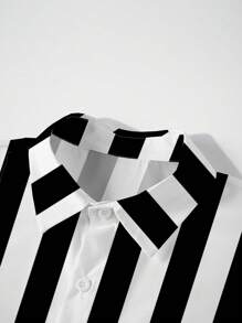 Manfinity Dauomo 男士條紋短袖襯衫