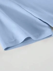 SHEIN Essnce Camiseta con estampado de mariposa y letra - Celeste - Ver 5