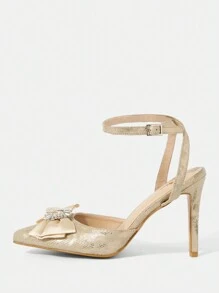 Women'S Fashionable High Heels With Bow Decoration