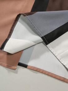 Manfinity Homme Chemise à boutons pour homme à blocs de couleurs à manches courtes, chemise graphique ajustée à boutons - Multicolore - Voir 6