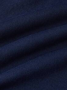 SHEIN Manfinity Homme 男士袋鼠口袋半拉鍊連帽衫 - 藏蓝色 - 查看 3