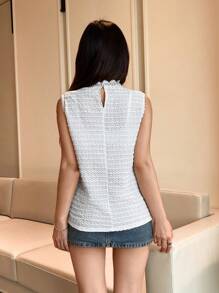 SHEIN Unity Vrouwen Effen kleur Getextureerd Kraag Shirt