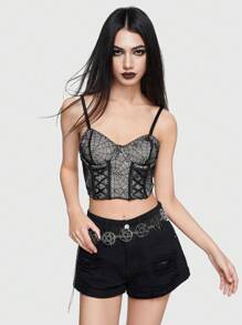 ROMWE Goth 1 Miếng Của phụ nữ Xu hướng: Cắt giảm Ngôi sao năm cánh Trang trí Tối Phong cách Gô-tích Dây chuyền thắt lưng , Thích hợp Đối với Các bữa tiệc , Mặc hàng ngày - Bạc - Xem 5