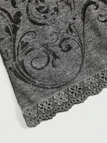 ROMWE Fairycore Của phụ nữ Ren Cắt tỉa Áo ba lỗ Áo ba lỗ - Xám - Xem 4