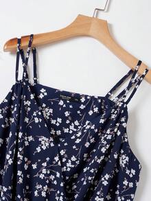 SHEIN VCAY 大码碎花图案吊袜腰带 - 彩色 - 查看 3