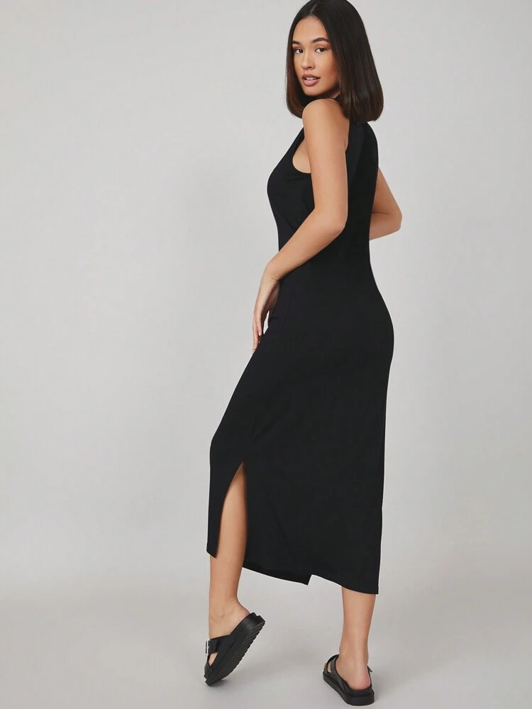 Split Hem Solid Dress/Summer