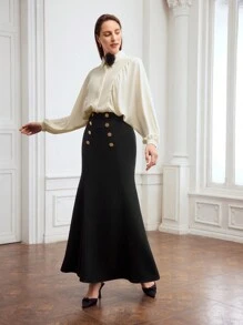 MOTF PREMIUM WOVEN LIGHTWEIGHT FLOWER PATCHED BLOUSE - Apricot - View 6