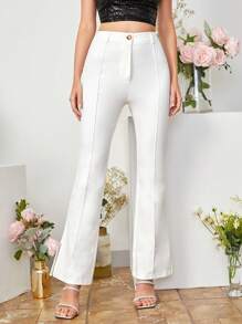 SHEIN BAE Slit Hem Flare Leg Pants