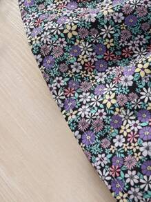 Baby Girl Ditsy Floral Print Ruffle Strap Dress And Short Sleeve Shawl Set For Summer - Multicolor - View 7